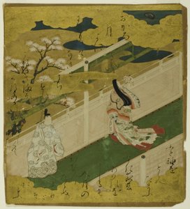 Illustration af fortællingen om Genji, kap. 8 Hana no en