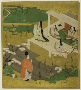 Illustration af fortællingen om Genji, kapitel 5 Waka-Murasaki