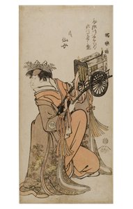 Kabuki-skuespiller Segwa Kikunojo III i kvinderolle (onnagata), ca. 1794-1795 (træblok på papir)
