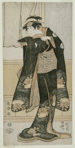 Te c og r Fejring Hanhaku lV Som Otoma, Dogh hand of Hina fra Inamuragasaki Kazumasa Kamakura af Toshusai Sharaku