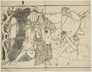 Skuespillerne Arashi Ryuzo og Morita Kanya VIII af Toshusai Sharaku