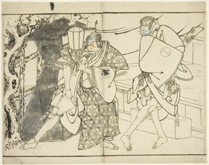 Skuespillerne Arashi Ryuzo og Morita Kanya VIII, af Toshusai Sharaku
