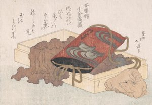 Lak Inro med vandfugle og okseformet netsuke i en æske fra forårsregnen ..., sandsynligvis 1817.