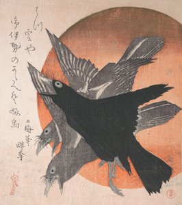 Three Crows against the Rising Sun, fra serien Three Sheets Mihira no uchi , ..., midten af 1810