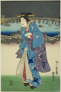 Eve people g amsemen ts at ro state member tee air s håndlavede pita l (toto ro country night out) af Toyohara Kunichika