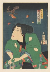 Kawarazaki Gojûrô som Matsuwaka Yoheiji af Toyohara Kunichika