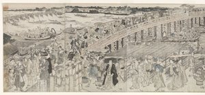 Udsigt: Nyder aftenbrisen ved Ryogoku-broen