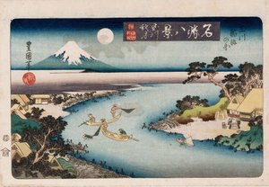 Autumn Moon, Tama River", fra serien "Otte udsigter over berømte steder"