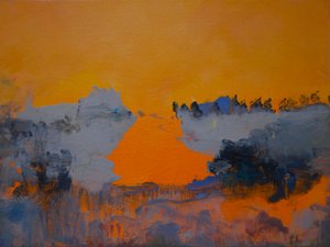 Tangerine Dreamscape 1, 2024 (olie på lærred)