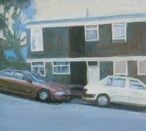 Et sted at bo 13, 2011 (olie på krydsfiner) af Trevor Burgess