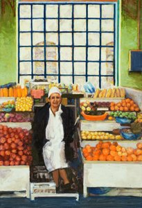Markedsbod (Quito, Ecuador), 2015 (olie på plade)