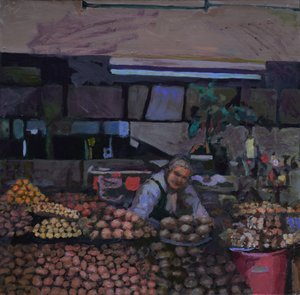 Kartoffelbod (Quito, Ecuador), 2015 (olie på plade) af Trevor Burgess