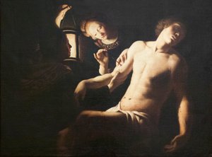 Sankt Sebastian helbredt af Sankt Irene (olie på lærred)