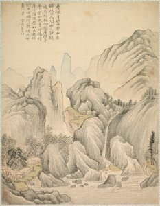 Foldede bakker og lagdelte toppe, 1847. af Tsubaki Chinzan
