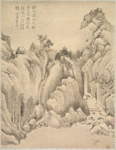 Vandfald og klipper, 1847. af Tsubaki Chinzan