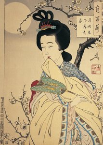 Nærbillede af en kvinde af Tsukioka Yoshitoshi