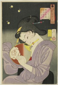 Delighted (Ureshiso), fra serien "Thirty-two Aspects of Women (Fuzoku sanjuniso)" af Tsukioka Yoshitoshi