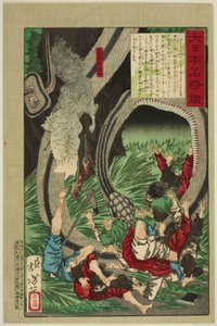 The Ghost of the Great General Tamichi (Daishogun Tamichi no rei), fra serien "A Mirror of Famous Japanese Generals (Dai Nihon meisho kagami)" af Tsukioka Yoshitoshi
