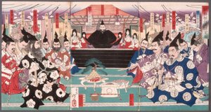 Den store konference om erobringen af Korea af Tsukioka Yoshitoshi