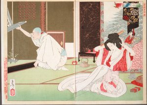 Historien om præsten Nittō i Emmeiin af Tsukioka Yoshitoshi