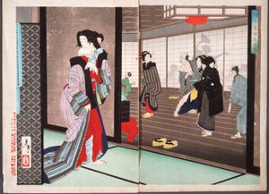 Historien om Shiraito, en kurtisane fra Hashimoto-huset af Tsukioka Yoshitoshi