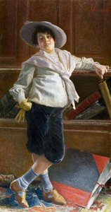 Portræt af ung mand, maleri af Tullio Salvatore Quinzio (1858-1918), olie på lærred, 80x100 cm af Tullio Salvatore Quinzio