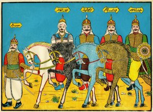 Mamelukkerne, legendariske helte i Dhaher Bibars historie, i det 13. århundrede. Populære billeder, Tunesien