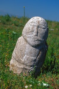 En gravsten fra det vestlige tyrkiske khanat, 6.-10. århundrede