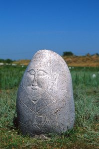 En gravsten fra det vestlige tyrkiske khanat, 6.-10. århundrede