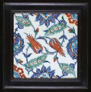 En Iznik keramikflise, ca. 1580 af Turkish School