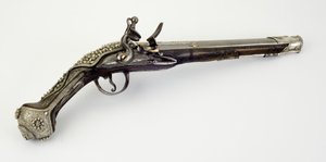 Flintlock Pistol (stål, træ, sølv og guld) af Turkish School