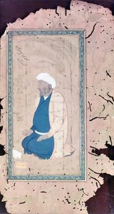 Mand knælende med hånden udstrakt i bøn af Turkish School