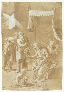 Maria med Jesus-barnet, Johannes Døberen, Elisabeth, Joseph og Zakarias af Ubekendt