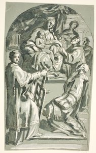 Hellig samtale med Sts Lawrence og Antony of Padua af Ubekendt Ubekendt
