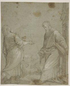 Sts John the Evangelist og Bartholomew fra Jacopo Bassanos "Cassola altertavle" af Ubekendt Ubekendt