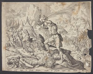Abner præsenterer David for Goliats hoved for Saul
