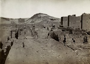 Simeons kloster, set fra terrasseområdet mod sydvest, Aswan, Egypten, foto af Ugo Monneret de Villard af Ugo Monneret de Villard