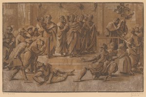 Ananias død af Ugo da Carpi