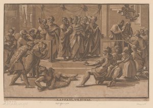 Ananias død af Ugo da Carpi