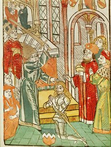 Udmærkelse til Heinrich von Ulm, af kejser Sigismund, under koncilet i Konstanz ... af Ulrich von Richental