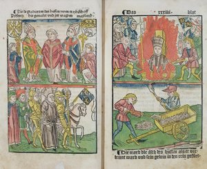Jan Hus brændt på bålet ved koncilet i Konstanz, fra 