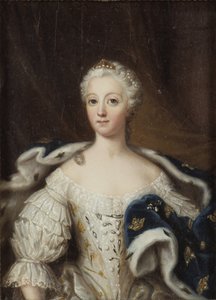 Louise Ulrique de Prusse, reine de Suede - Portræt af Louisa Ulrika af Preussen (1720-1782), dronning af Sverige, af Pasch, Ulrika Fredrika (1735-1796). Olie på træ. Mål: 21x15 cm. Nationalmuseum Stockholm