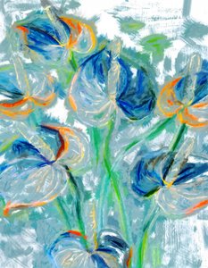 Maleriske blå blomster af Uma Gokhale