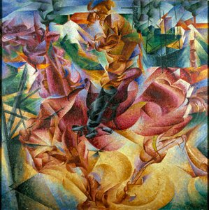 Futurisme: "" Elasticita"" (Elasticite) Maleri af Umberto Boccioni (1882-1916)
