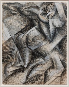 Jeg ønsker at syntetisere de unikke former for kontinuitet i rummet (Dynamism of a Human Body) af Umberto Boccioni