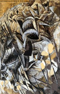 Italien, Milano, maleri The Charge of the Lancers af Umberto Boccioni