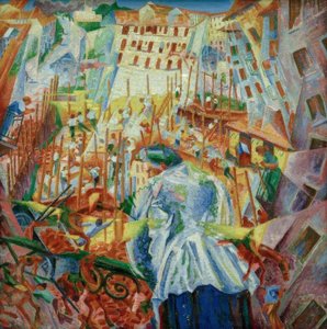 Gaden kommer ind i huset af Umberto Boccioni