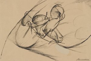 Undersøgelse for dynamisk kraft af en cyklist II af Umberto Boccioni