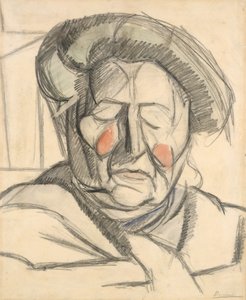 The Artists Mother, 1915 (grafit- og akvarelvaske på papir) af Umberto Boccioni