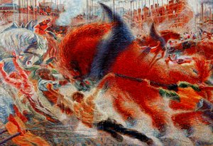 Byen rejser sig af Umberto Boccioni
